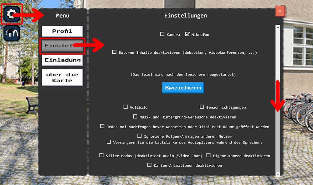 Einstellungen des VC - 2. Seite